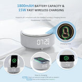 Bluetooth Speaker With Alarm Clock, ?2024 Newest Gifts? Wireless Speaker Charger For Iphone/Samsung, Mirror Clock, Wireless Bedside Lamp, Music Gifts For Men, Women, Teenage Girls, Boys