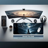 Gaming Mouse Pad, Moonlit Samurai Extra Large Desk Mat (31.5X11.8In)