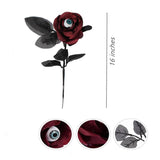 10 Artificial Roses With Eyeballs For Halloween Party Rose Bouquet, Used For Flower Arrangement, Party Home Decoration (Red Black)