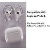 Ear Hooks Compatible With Airpods3,Anti-Slip Anti-Drop Airpod 3 Earhooks, Multi-Angle Adjustment Accessories,2 Pairs,Transparent (A3H2P)