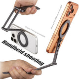 Ultra-Compact Magnetic Tripod Stand: Aluminum Phone Mount for iPhone 17/16/15/14/13/12 Pro Max, Adjustable Cellphone Holder with 1/4 Screw & Travel