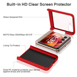 Glitter Motorola Razr 2024 Case, Luxury Protective Phone Case For Motorola Razr 50, Red
