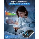 Bluetooth Mouse, Slim Silent Bluetooth 5.0 & 4.0 Wireless Mouse, 3 Adjustable Dpi Portable Optical Computer Mice For Laptop, Pc, Notebook, Computer, Macbook - (Black)