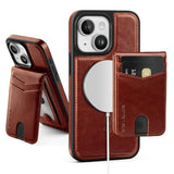For Compatible Magsafe Magnetic 2 In 1 Detachable Iphone 13 Wallet Case With Card Holder Women Men,Pu Leather Rfid Blocking Flip Kickstand Credit Slots,For Apple 13,Brown