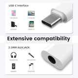 Usb C To 3.5Mm Audio Adapter, Usb Type C To 3.5Mm Female Headphone Jack Dongle Aux Adapter Dac Stereo Hifi Compatible With Samsung Galaxy S24 Ultra/ S23+, Ipad Pro, Pixel, Iphone 16/15/14 - White