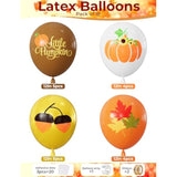 Fall Thanksgiving Balloons 12Inch Brown Gold Orange Latex Little Pumpkin Balloons for Party Decor