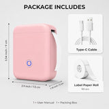 Portable Label Maker Machine With 180Pcs Tape - 300Dpi Thermal Bluetooth Printer For Home, Office, School Organization & Sticker Making, P11 New Version(Pink)