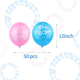 50 Pcs It'S A Boy Girl Balloons, 12Inch Light Blue Pink Latex Balloons