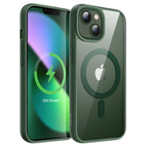 JETech Magnetic Case for iPhone 13 mini 5.4-Inch Compatible with MagSafe, Shockproof Phone Bumper Cover, Solid Color Matte TPU Frame, Anti-Scratch Clear Back (Green)