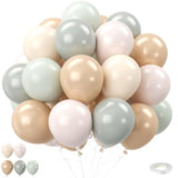 Dusty Green Neutral Balloon Set: Retro Party Decor