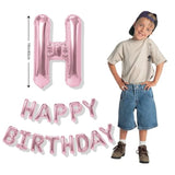 Pink Happy Birthday Banner - Balloons & Letters For Birthday Decor