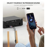 1/8 To 1/4 Stereo Cable, 1/8 Inch Trs Stereo To Dual 1/4 Inch Ts Mono Y-Splitter Cable 3.5Mm Aux Mini Jack To Jack Breakout Cord - 10 Feet