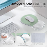 Ergonomic Mouse Pad With Gel Wrist Support – Non-Slip Mouse Mat With Comfortable Memory Gel Cushion – Relieves Wrist Pain – Designer Pattern For Home Office & Gaming (Mint Light Green)