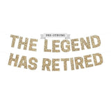 Pre-Strung The Legend Has Retired Banner - No Diy - Gold Glitter Happy Retirement Banner - Pre-Strung On 8 Ft Strand - Happy Retirement Party Decorations For Men & Women. Did We Mention No Diy