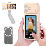 Touchscreen Monitor, Magnetic Phone Vlog Selfie Monitor Screen, Syncing iPhone Back Camera Selfie Screen with Shutter & Zoom Control, Supports iPhone