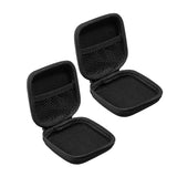 3.94X3.94X1.57 Electronic Organizer Case, 2Pcs Eva Hard Waterproof Square Travel Carrying Case With Zipper For Digital Multimeter, Camera, Charger Cord, Earphone, Black