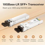 10Pack 10Gbase-Lr Sfp+ Transceiver, 10G Dual Lc Single Mode Module For Cisco Sfp-10G-Lr, Meraki Ma-Sfp-10Gb-Lr, Ubiquiti Uf-Sm-10G, Mikrotik, D-Link, Supermicro, Netgear And More (Ddm, 1310Nm, 10Km)