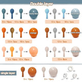Orange Blue Balloon Arch Kit with Dusty Blue Peach Beige Balloons for Baby Shower