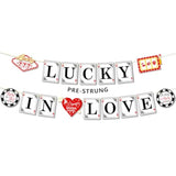 Pre-Strung Lucky In Love Bachelorette Decorations, No Diy Las Vegas Bachelorette Party Decor, Poker Night Casino Themed Bridal Shower Party Supplies