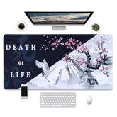 Japanese Style Gaming Mouse Pad, Death Or Life Design, Large Extended Desk Mat, 31.5 X 15.7 Inches, Non-Slip Base