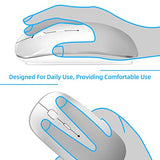 Wireless Mouse For Laptop, Bluetooth Mouse For Macbook Pro/Air/Mac/Ipad/Chromebook/Computer -Rechargeale Dual Mode(Usb 2.4Ghz + Bluetooth 5.2) Silent Cordless Mice With Usb C Adapter,Silver