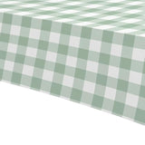 Sage Green Gingham Party Tablecloth Decorations, 3 Pack Green Checkered Disposable Plaid Party Supplies Tablecover, For Birthday Baby Shower Bridal Wedding, 55In X 86In