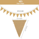 Blank Burlap Banner Pre-Strung, 13Ft 13 Pcs Burlap Pennant Banner, Blank Burlap Banner, 5""X6.5"" Customizable Burlap Banner For Holidays, Wedding, Baby Showers, Birthday Decoration, Brown-13Pcs