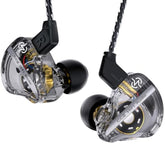 Ccz Dc01 Pro In Ear Monitor Headphones, Iems For Gaming, Professional Gaming Earbuds Super Bass Wired Earphones With 1Dd, Patent Ear Fins, Patent Ear Tips, For Singers Musicians (Black Without Mic)