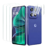 3+3 Pack For Motorola Moto G Power 2025 Screen Protector Tempered Glass With Camera Lens Protector, Protection Film 9H Hardness, Scratch Resistant, Case Friendly
