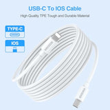 Pd 20W Wall Charger With Cable Dual Ports Fast Charing Power Adapter For Iphone Series And Android Devices