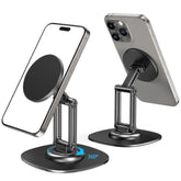 Magnetic Phone Stand, Magsafe Iphone Stand Holder For Desk With 360° Rotating Metal Base, Foldable Cell Phone Stand Compatible With Iphone 16 15 14 13 12 Pro Max And Magsafe Case