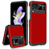 For Samsung Galaxy Z Flip 4 Case With Upgraded Hinge Protection Dual Layer Hard Pc Soft Tpu Bumper Full Body Shockproof Flip 4 Phone Case For Galaxy Z Flip 4 5G Case - Red