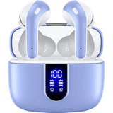 Wireless Earbuds, 60H Playback, LED Display, Wireless Charging, IPX5, Mic