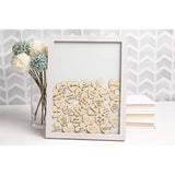 Wedding Guestbook Token Frame, Includes 50 Heart Tokens, Perfect For Wedding Reception Or Bridal Shower, Distressed White