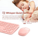 Cute Wireless Keyboard And Mouse Combo Slim 2.4Ghz Usb Cordless Full Size Silent Retro Keyboard And Mouse Set For Pc Computer,Laptop,Windows,Mac,Tablets?Upgraded Peach?