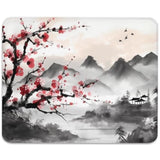Resilient Beauty Plum Blossom-Inspired Mouse Pad, Rectangle Stitched Edges Non-Slip Rubber Base Mouse Pads For Computers Laptop