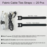 Electronics Organizer 6 Sections Clear Acrylic Cable Storage Bin Box Cord Holder With 20 Pcs Reusable Fastening Fabric Cable Ties Straps Cord Wraps (6 Sections/With Cover)