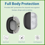 3 In 1 Silicone Case Cover For Airpods Max Headphones, Anti-Scratch Ear Pad/Ear Cups/Headband For Airpod Max, Accessories Silicone Protector For Apple Airpods Max (Black)