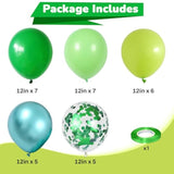 Green Balloons Different Shades Dark Emerald Hunter Forest Lime Metallic Green Latex Balloon Confetti Balloon For Patrick'S Day Jungle Safari Birthday Baby Shower Themed Graduation Party Decor