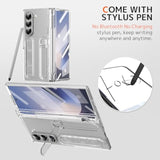Transparent Hand Strap For Samsung Galaxy Z Fold 7 Case With S Pen Holder & Stylus,Shockproof Hinge Screen Protector + Kickstand For Fold 7 Cover Grip Slim,S Pen For Samsung Z Fold 7 Case Clear