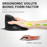 Wired Ergonomic Vertical Mouse, Vertical Mouse For Medium Hands, Removable Wrist Rest, Silent Click Ergo Mouse, Up To 4200 Dpi, 6 Programmable Buttons, Compatible With Laptop/Pc (M618Xu-Black)