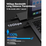 Usb A To Usb C Fiber Optic Cable 50Ft, 10Gbps Usb 3.2 Gen2 Usb C Cable, Ultra Slim & Long Distance Type C Cable With Germany Siliconline Chip For Logitech 4K Camera,Vr/Ar,Video Conference