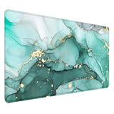 Teal Turquoise Marble Desk Mat, Abstract Swirls Desk Pad Cute, Modern Ink Art Large Extend Mouse Pad Xl, Sunrise Aesthetic Desktop Mat Laptop Mat For Desk, Gift For Women Men