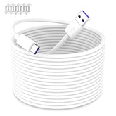 Usb To Usb C Power Cable For Cctv Camera, 33Ft Type C Long Power Extension Cable For Tapo Tp-Link Xiaomi Mi Eufy Security Camera Outdoor Indoor Cord With 10 Wire Clips Cable Nails White