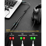 Headphone Splitter 3.5Mm 4-Pole Male To Two Trrs Female Adapter Suitable For Two Audio And Microphone Headsets, Compatible With Pc, Laptop, Android, Windows, Smartphones