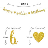 Golden Birthday Banner – Glittery Gold Party Decor – Happy Bday Celebration Sign