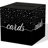 Silver Foil Black Card Box, Bride Gift Card Box, Birthday Party Gift Card Receiving Box, Used For Wedding Gifts, Baby Or Bride Gifts, Graduation Ceremony, Retirement Ceremony, Anniversary Decoration Party Supplies