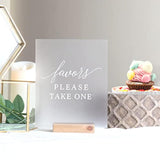 Set Of 3 Wedding Reception, Ceremony, Party, Table Decoration Signs With Holder | Favors Please Take One | Please Sign Our Guestbook | Cards And Gifts (Frosted, Light Brown)