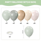 Dusty Green Neutral Balloon Set: Retro Party Decor