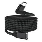Right Angle Usb C Extension Cable 6.6Ft,Type C 3.1 3.2 Gen2(10Gbps) Male To Female Extender,L Shape Thunderbolt 3 Cord For Iphone 17 Pro Max 16 15 Plus,Apple Watch 10,Macbook,Ipad Pro/Air 4 5